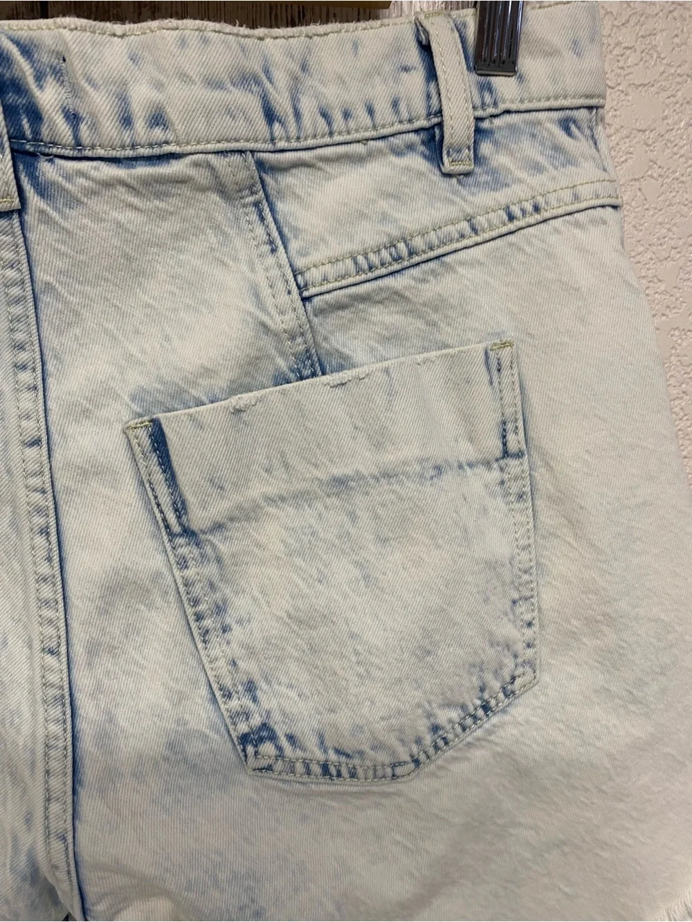 We The Free Light Blue Distressed Frayed Hem Jean Shorts